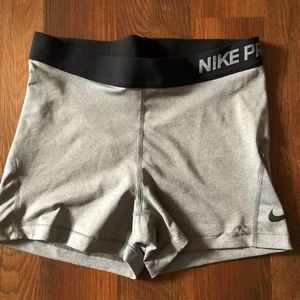 3 inch Nike pro spandex gray size medium